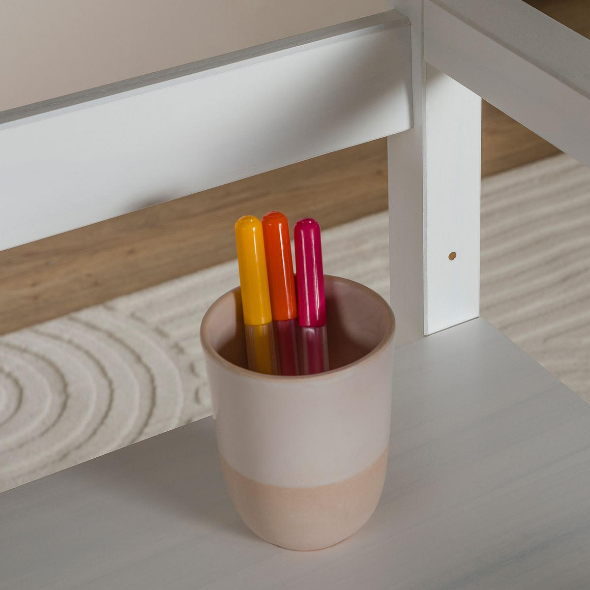 KINDERSCHREIBTISCH SUZA - Weiß, Holz (80/76/48cm) - IDIMEX