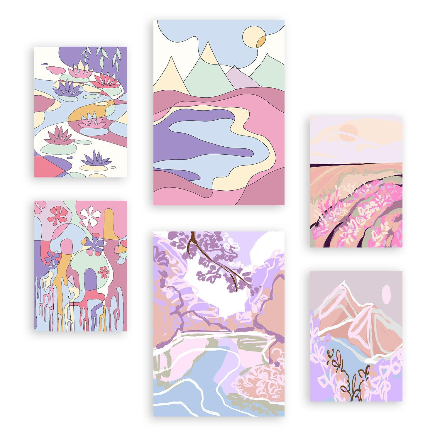 POSTER Set Mit 6 Ungestörte Natur A3 & A4 Rahmenlos - Klar, Papier (29/3cm) - Nacnic