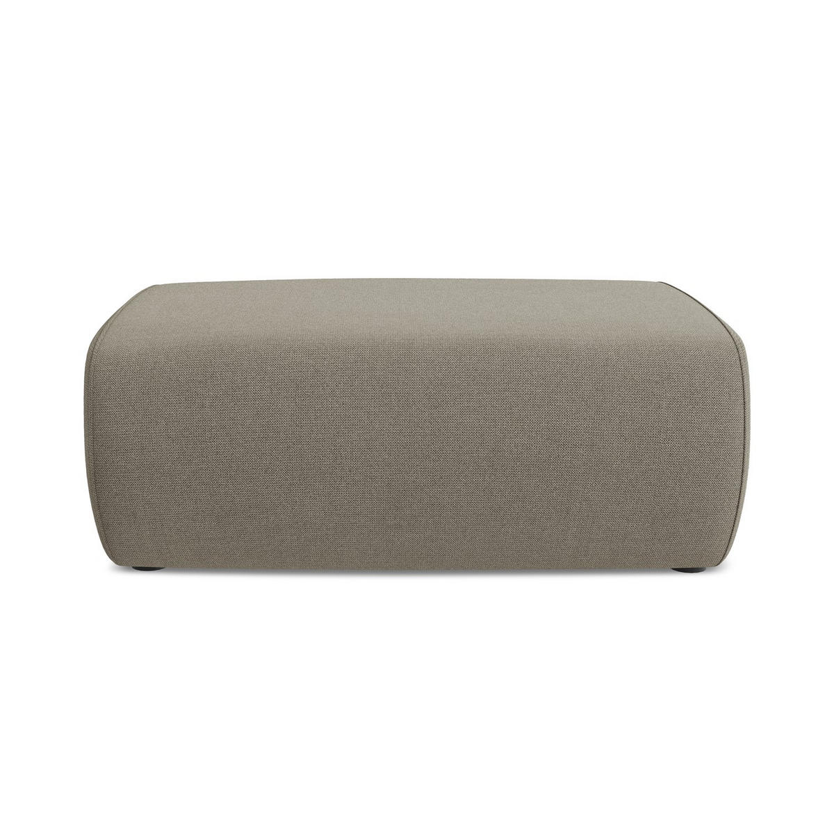 POUF Strukturstoff Stoff Beige - Beige/Schwarz, Kunststoff/Textil (102/40/62cm) - LaMiaSofa