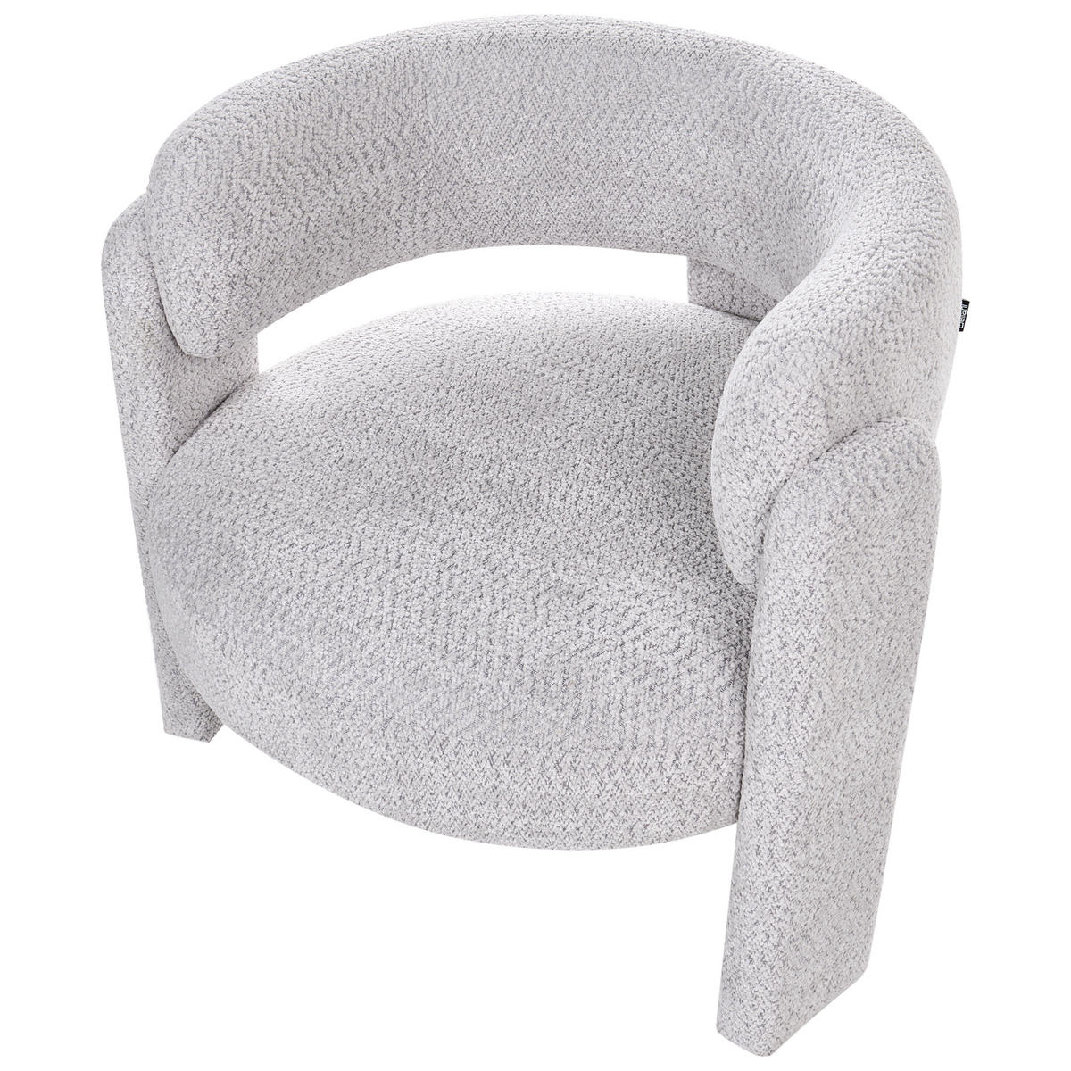 SESSEL Chenillegewebe Hellgrau Burea - Hellgrau, Textil (80/75/70cm) - Beliani