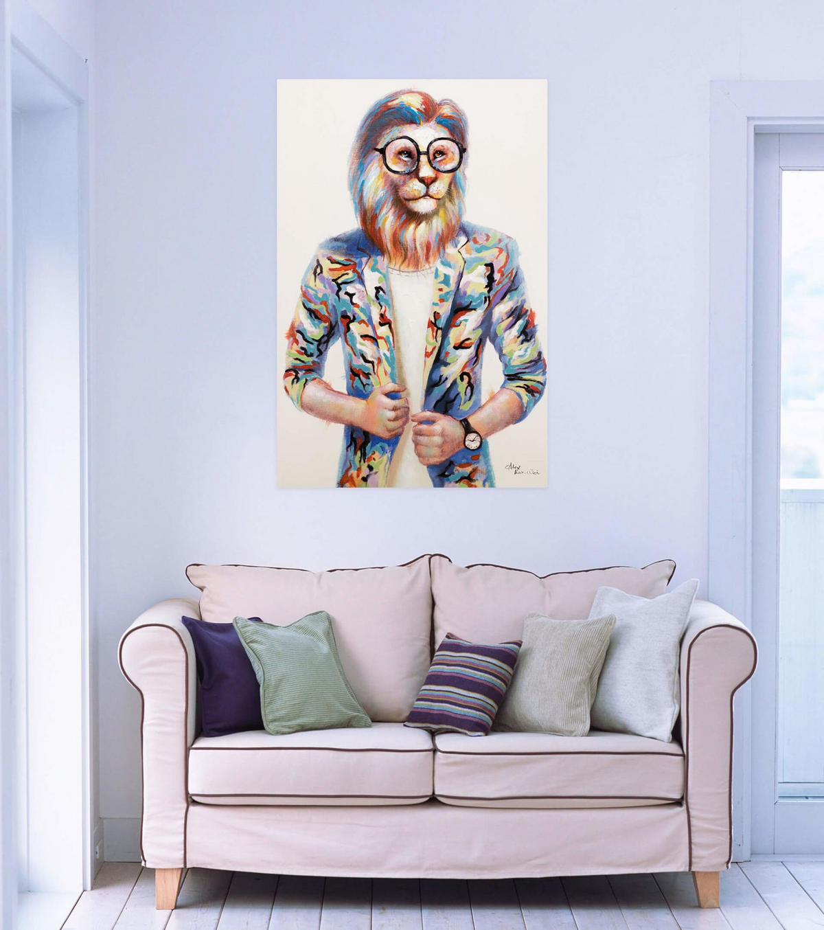 ACRYLBILD HANDGEMALT 60/90 cm - Multicolor, Holz/Textil (60/90cm) - KUNSTLOFT