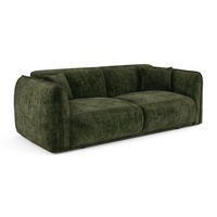 SOFA LUSH Gemusterter Samt Khaki-Grün 205cm - Dunkelgrün/Olivgrün, Textil (205/72.5/90cm) - Premium Interiors