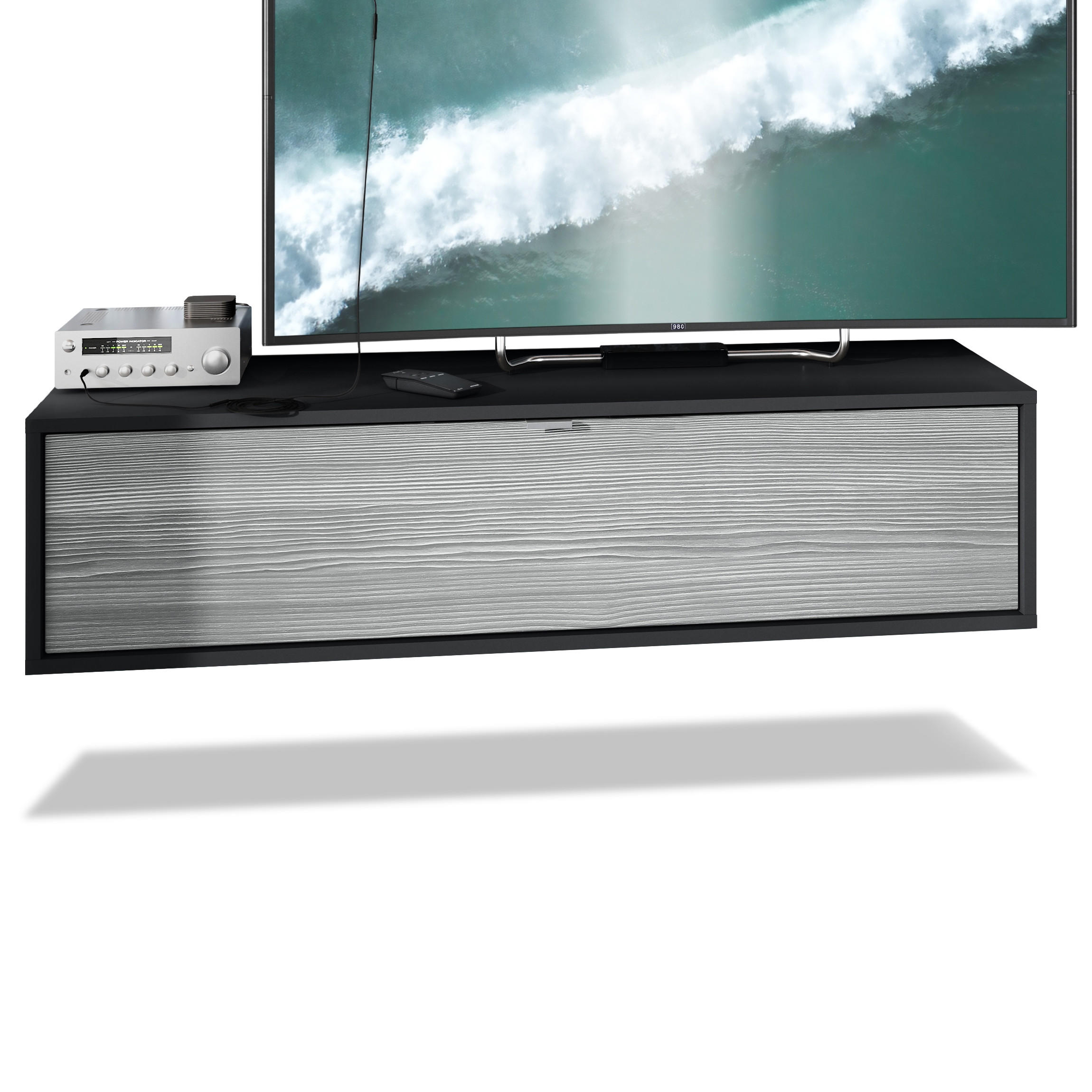 Vladon Lowboard Anthrazit 120x29x37 cm