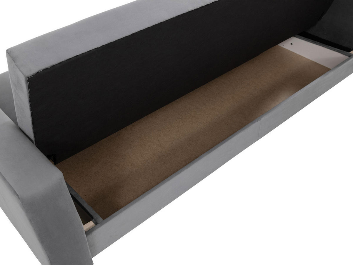 SCHLAFSOFA Noelia - Silberfarben/Grau, Holz/Textil (225/90/87cm) - MIRJAN24