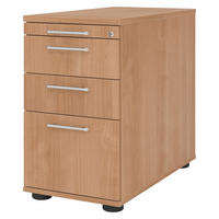 STANDCONTAINER - mit Hängeregistratur 80/42,8/72 cm in Nussbaumfarben Relinggriff (Kunststoff) - Nussbaumfarben, Holzwerkstoff (42.8/72/80cm) - bümö