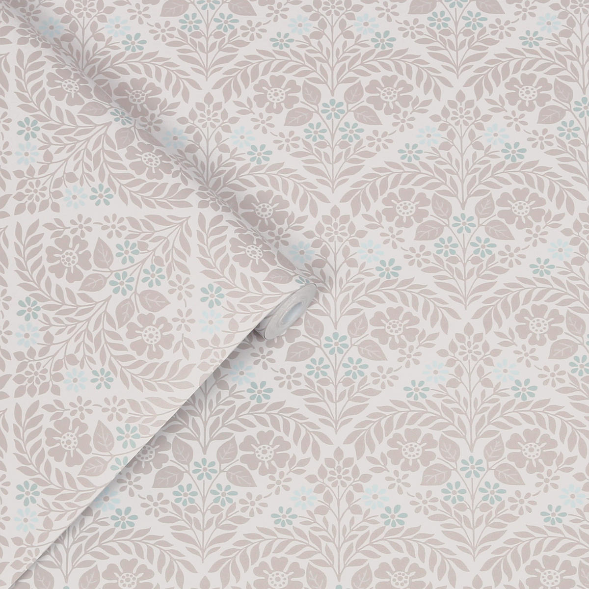 VLIESTAPETE Margam Taubengrau | Beige Grau | Plaidmuster mit Pflanzen | 10mx52cm - Grau, Papier/Kunststoff (1000/1000cm) - LAURA ASHLEY