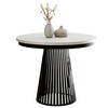 ESSTISCH mit Lamellen RUND DAST Weiß/ Schwarz - Weiß, Holzwerkstoff (100/100/77cm) - Compleo24