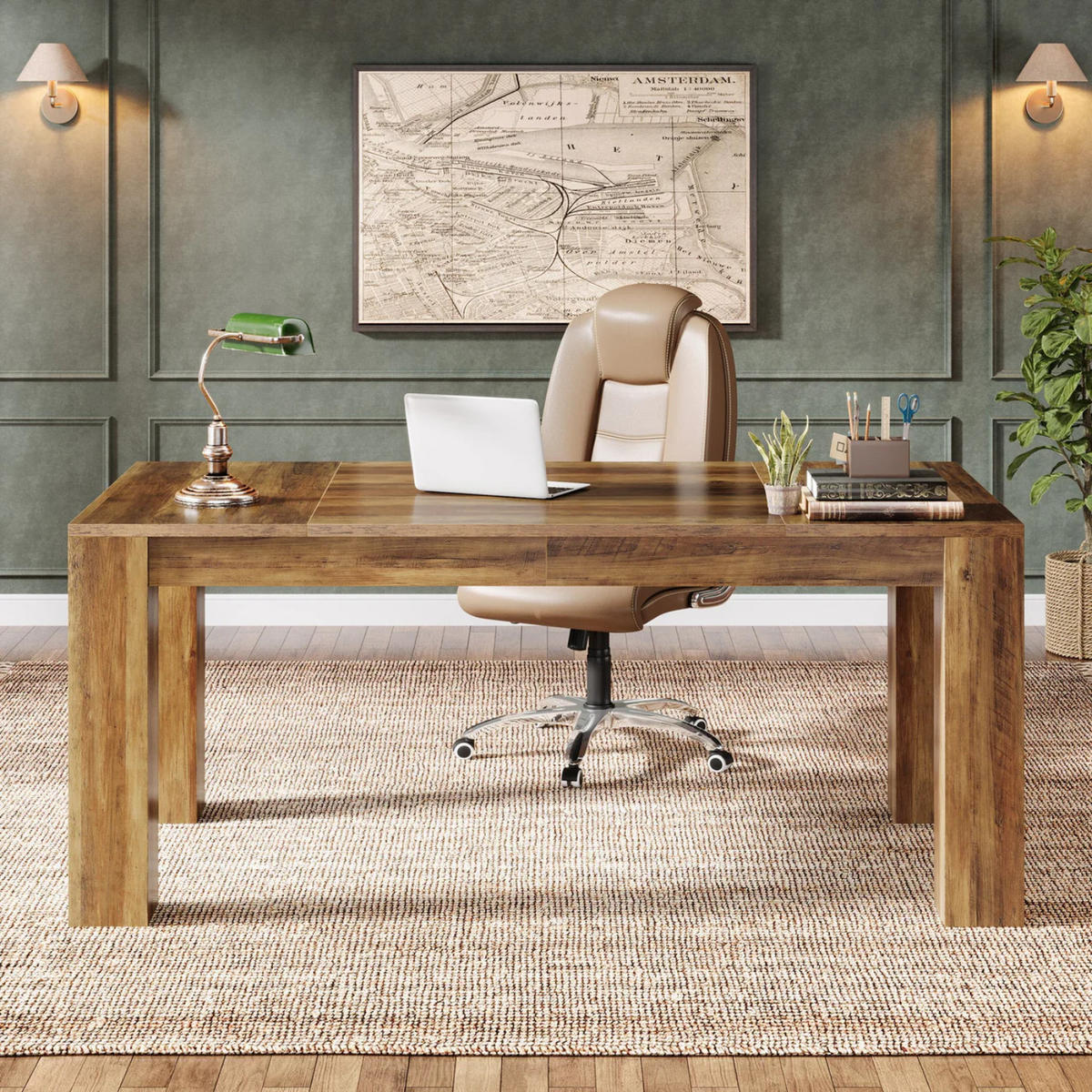 SCHREIBTISCH Holz Modern Rechteckig 160/80/75 cm - Ahornfarben, Holzwerkstoff (80/160/75cm) - Quality Elegance