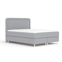 BOXSPRINGBETT Salvi Grau 160/200 cm mit Latex-Topper - Silberfarben/Grau, Holz/Holzwerkstoff (160/200cm) - Maison de Reve