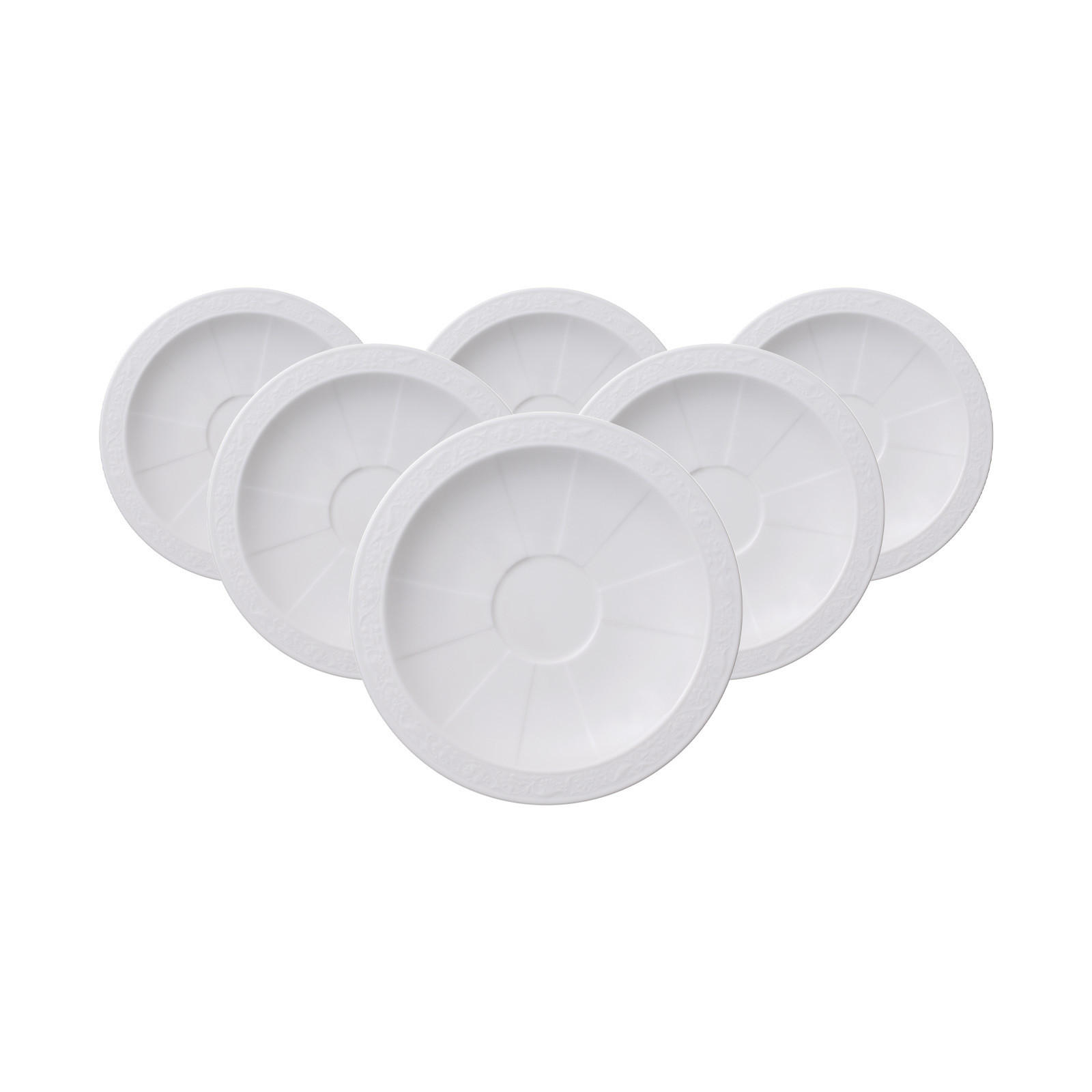 UNTERTASSEN White Pearl weiß ø 16 cm 6er Set - Weiß, Keramik (16cm) - Villeroy & Boch