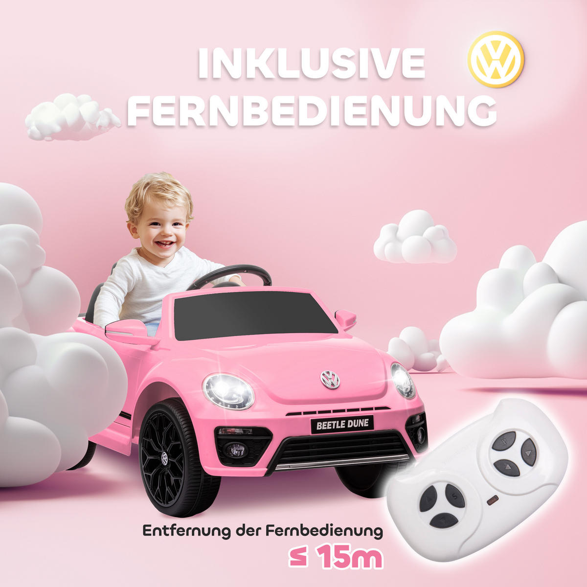 KINDER ELEKTROAUTO, Kunststoff, Metall, Rosa - Rosa, Kunststoff (97/56.5/46cm) - AIYAPLAY