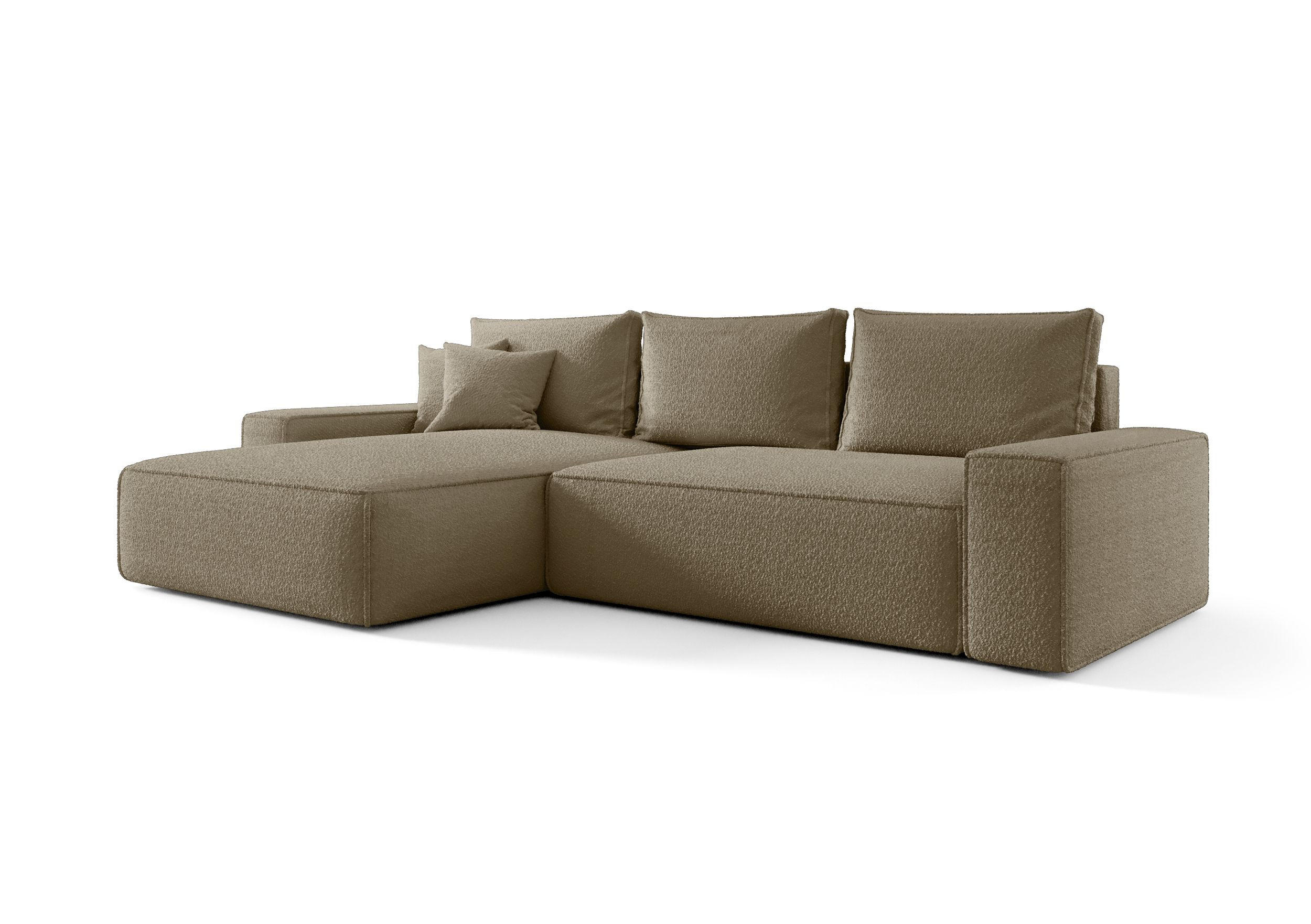 ECKSOFA MONA mit Schlaffunktion QUELLE 18 Links - Hellbraun, Textil (280/185cm) - Bedante