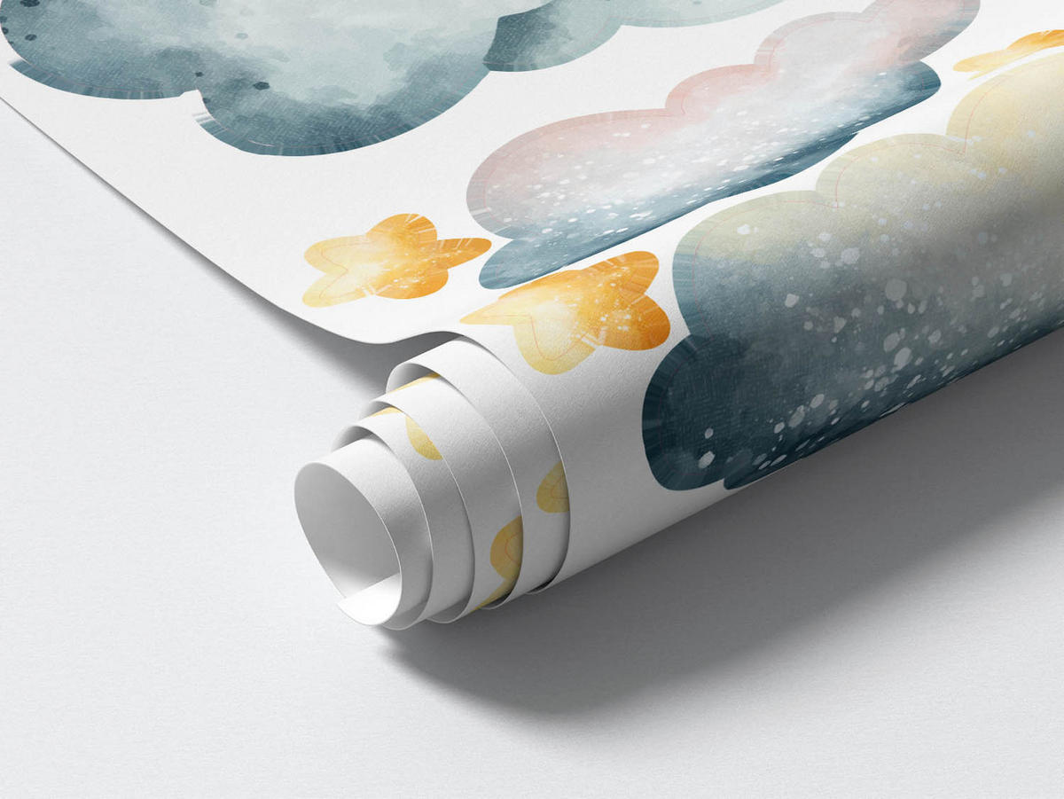 WANDAUFKLEBER 80x119cm - Schlafende Tiere - Multicolor, Kunststoff (80/119/0.1cm) - Wallfluent