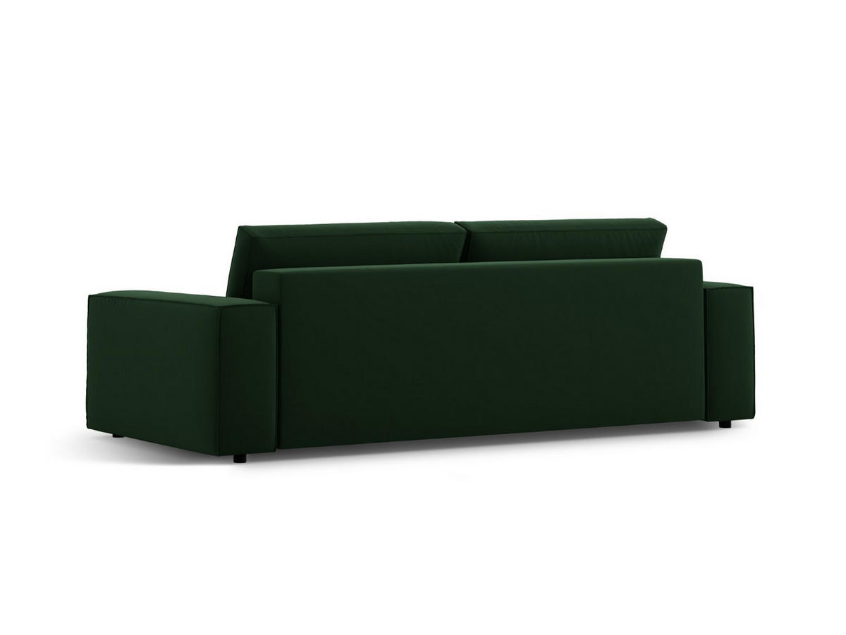 SOFA ausklappbar mit Bettkasten Jodie aus Samt flaschengrün 3 Sitzplätze - Dunkelgrün, Textil (107/86/247cm) - Micadoni