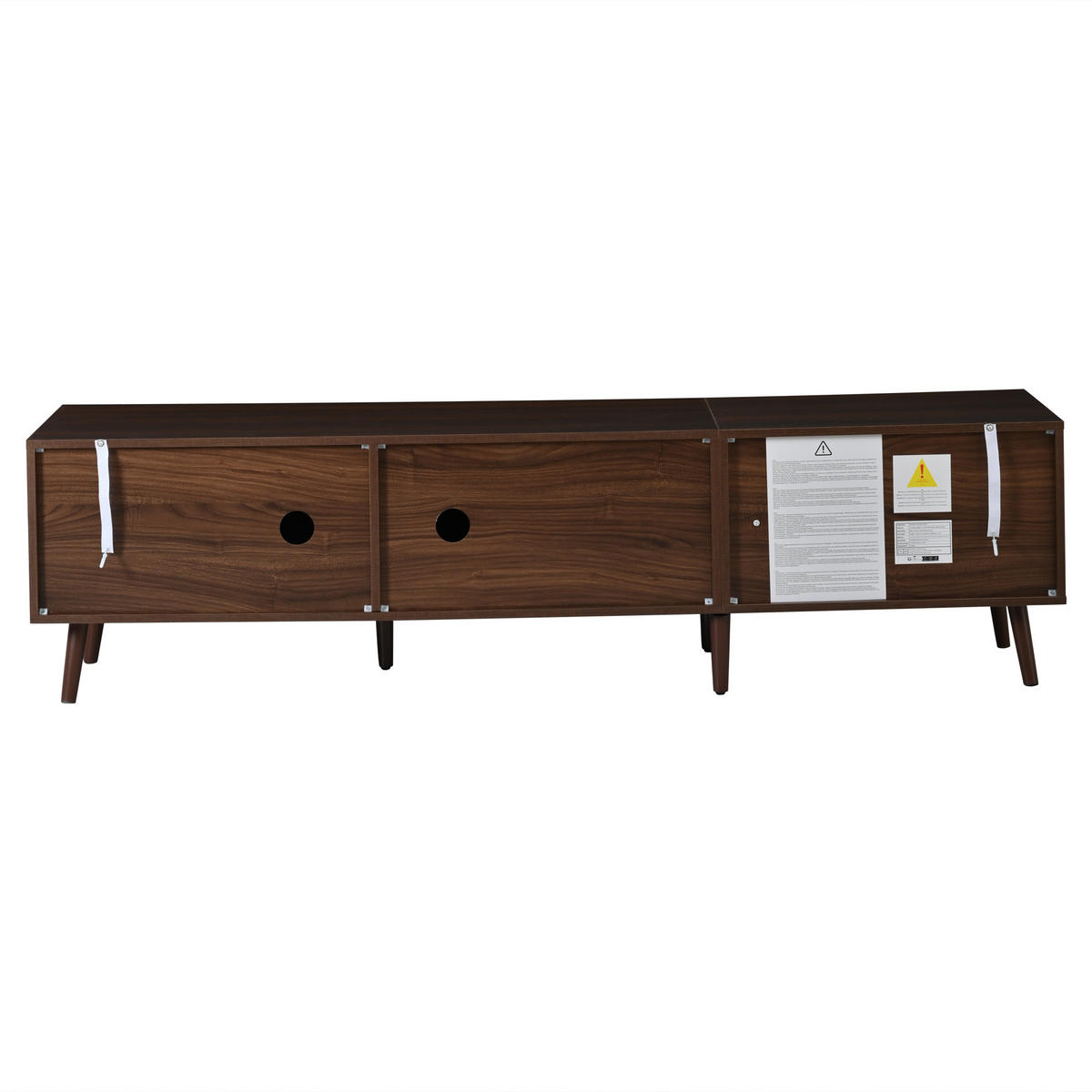 TV-LOWBOARD in walnuss-optik, für tvs bis 80 zoll & mit rolltüren - Walnussfarben, Holzwerkstoff (180/46.5/40cm) - Urban Meuble