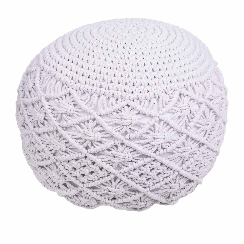 POUF aus Baumwolle, weiß, 45x33cm - Weiß, Textil (45/33/45cm) - Wanderlust