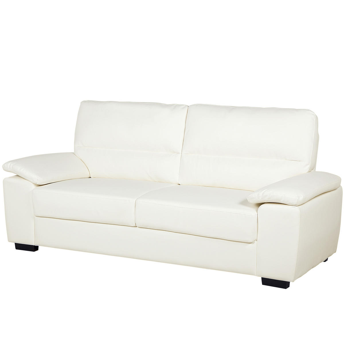3-SITZER-SOFA Kunstleder Beige Vogar - Beige, Kunststoff/Textil (195/90/74cm) - Beliani