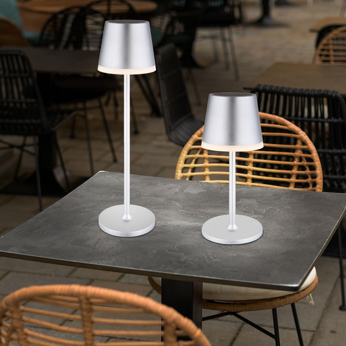 LED AUSSENLEUCHTE Solar Silber - Silberfarben, Metall (11/11/41cm) - Globo Lighting