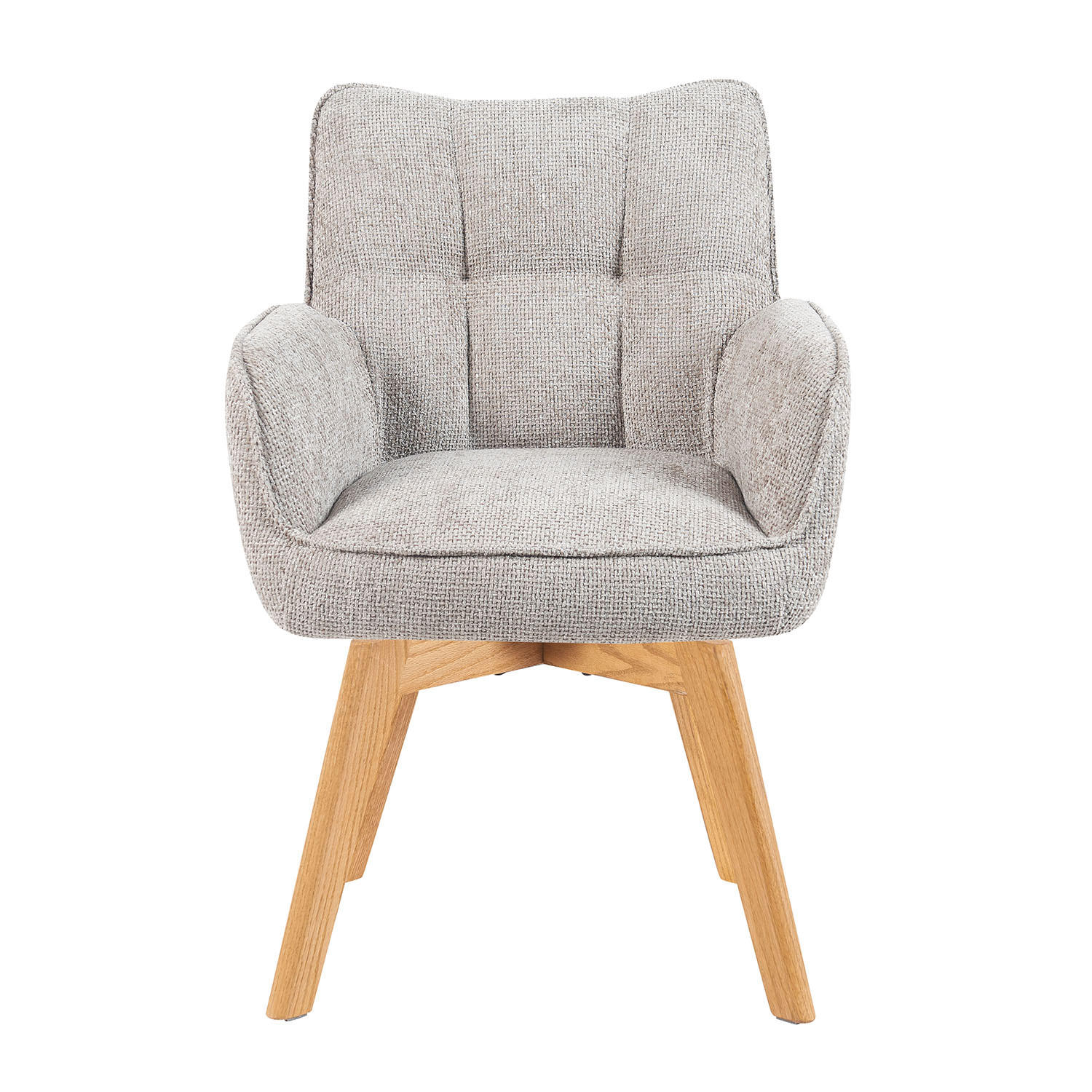 DREHSTUHL Mika-Ella - Honigeiche/Hellgrau, Eichenholz/Holz (59/84/66cm) - DUBI Möbel