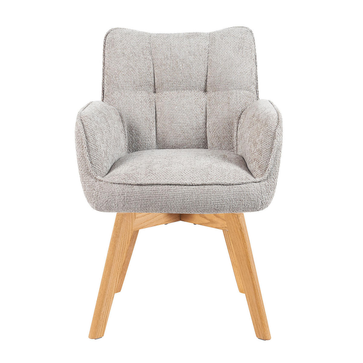 DREHSTUHL Mika-Ella - Honigeiche/Hellgrau, Eichenholz/Holz (59/84/66cm) - DUBI Möbel