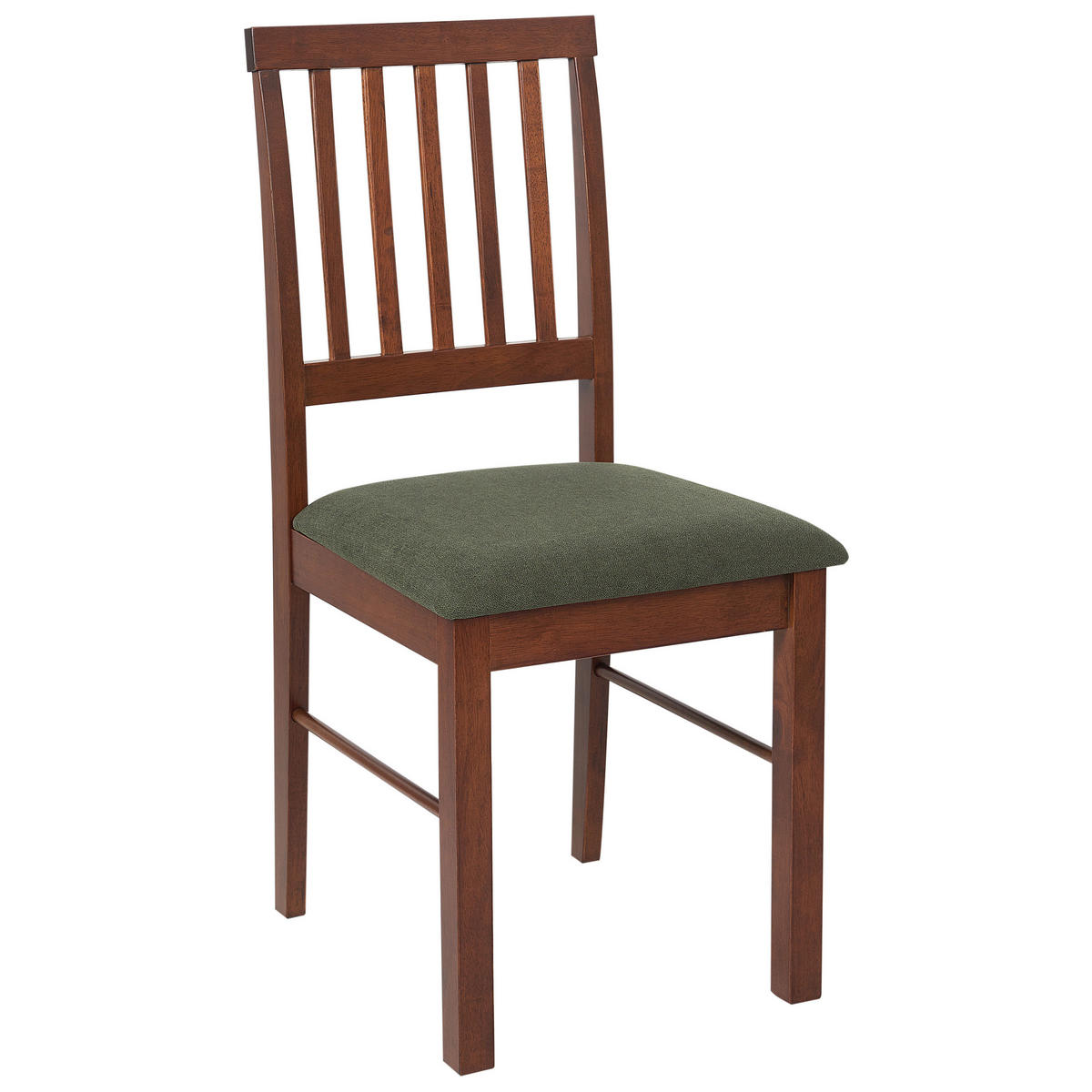 ESSZIMMERSTUHL 2er-Set Dunkler Holzfarbton Orono - Dunkelbraun/Grün, Holz (40/92/50cm) - Beliani