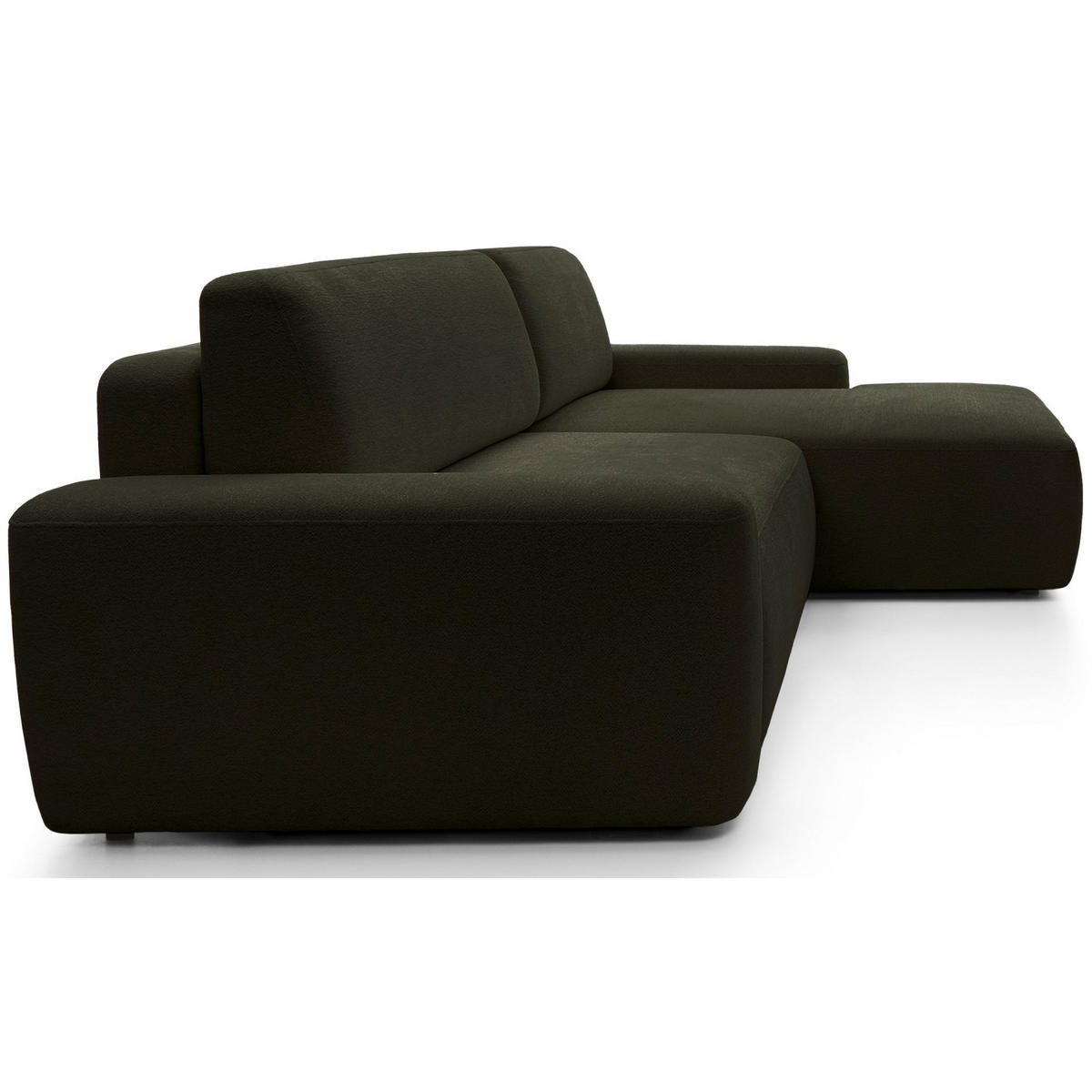 ECKSOFA Baleo Olivgrün Chenille-Bezug - Schwarz/Olivgrün, Kunststoff/Textil (264/162cm) - Selsey