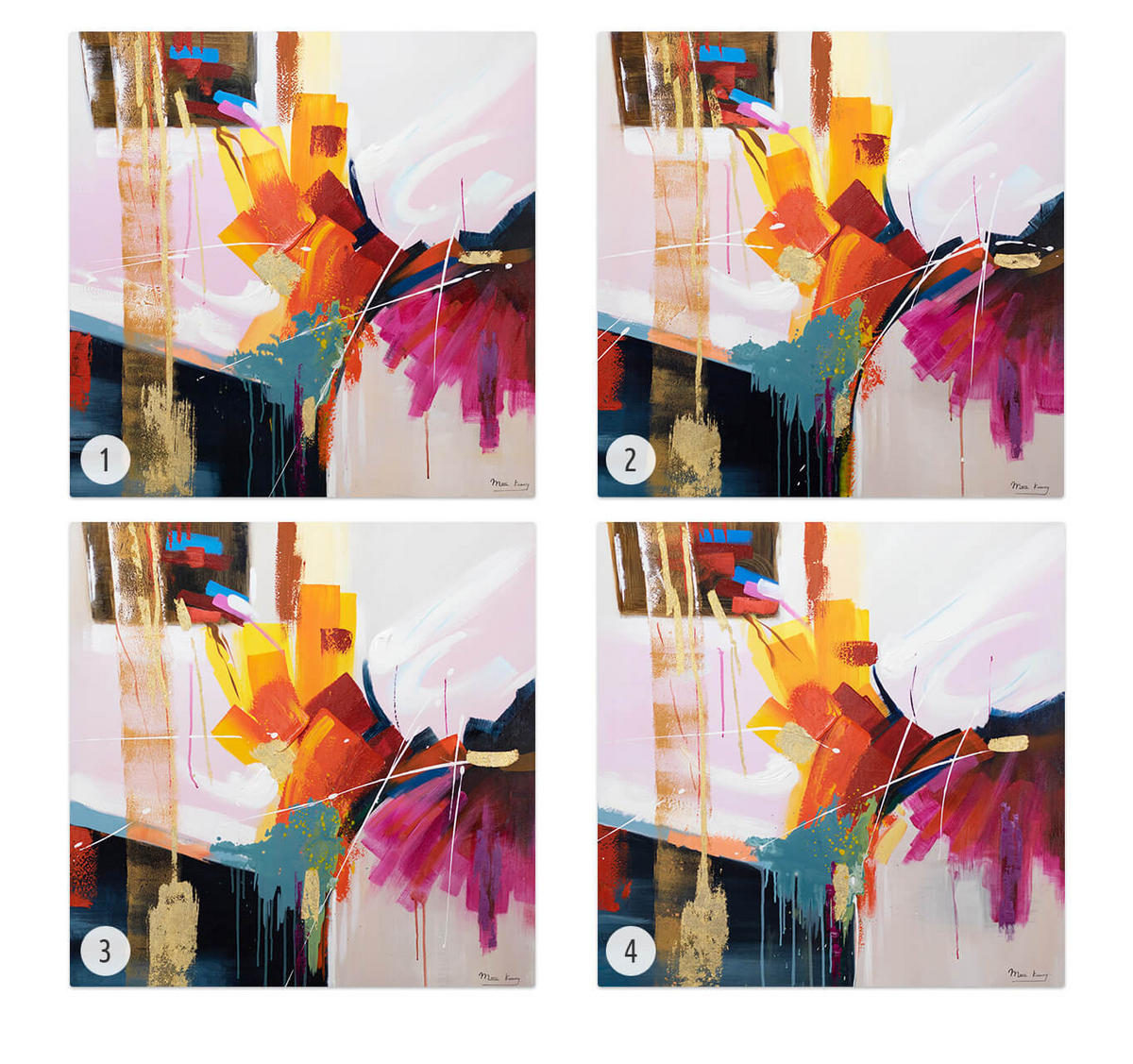 ÖLGEMÄLDE 80/80 cm - Multicolor, Holz/Textil (80/80cm) - KUNSTLOFT
