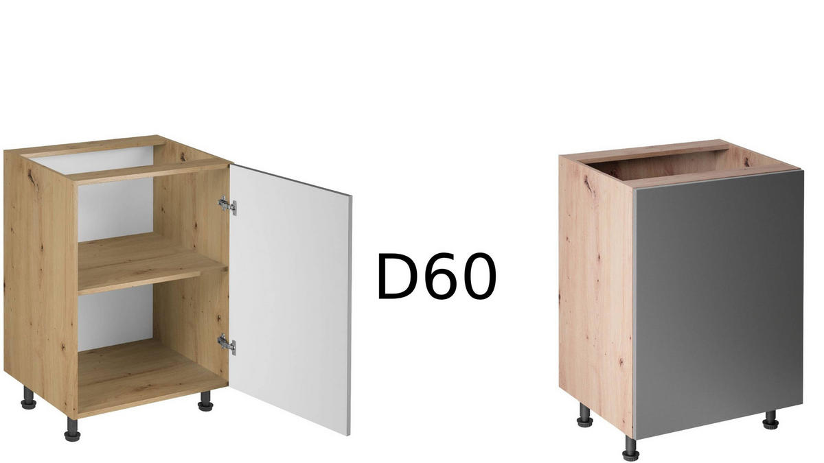 KÜCHENZEILE 340 - Langen KL1-M340 in Grau/Matt - Schwarz/Grau, Holz (340/212/58cm)