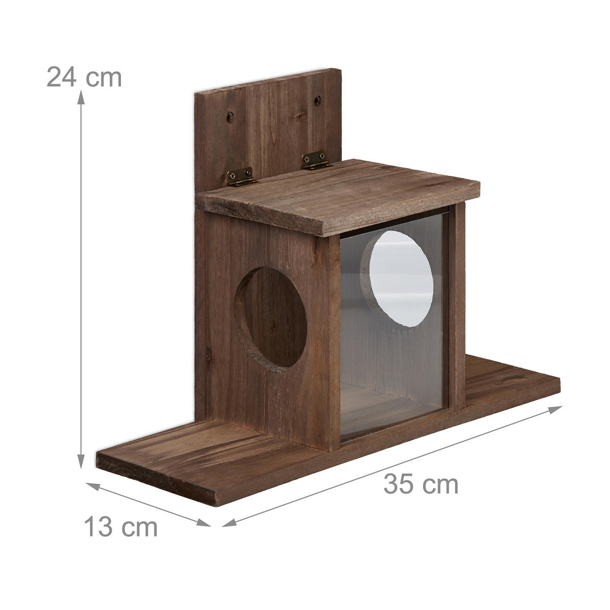 EICHHÖRNCHENFUTTERHAUS - Braun, Holz/Kunststoff (35/24/13cm) - Relaxdays