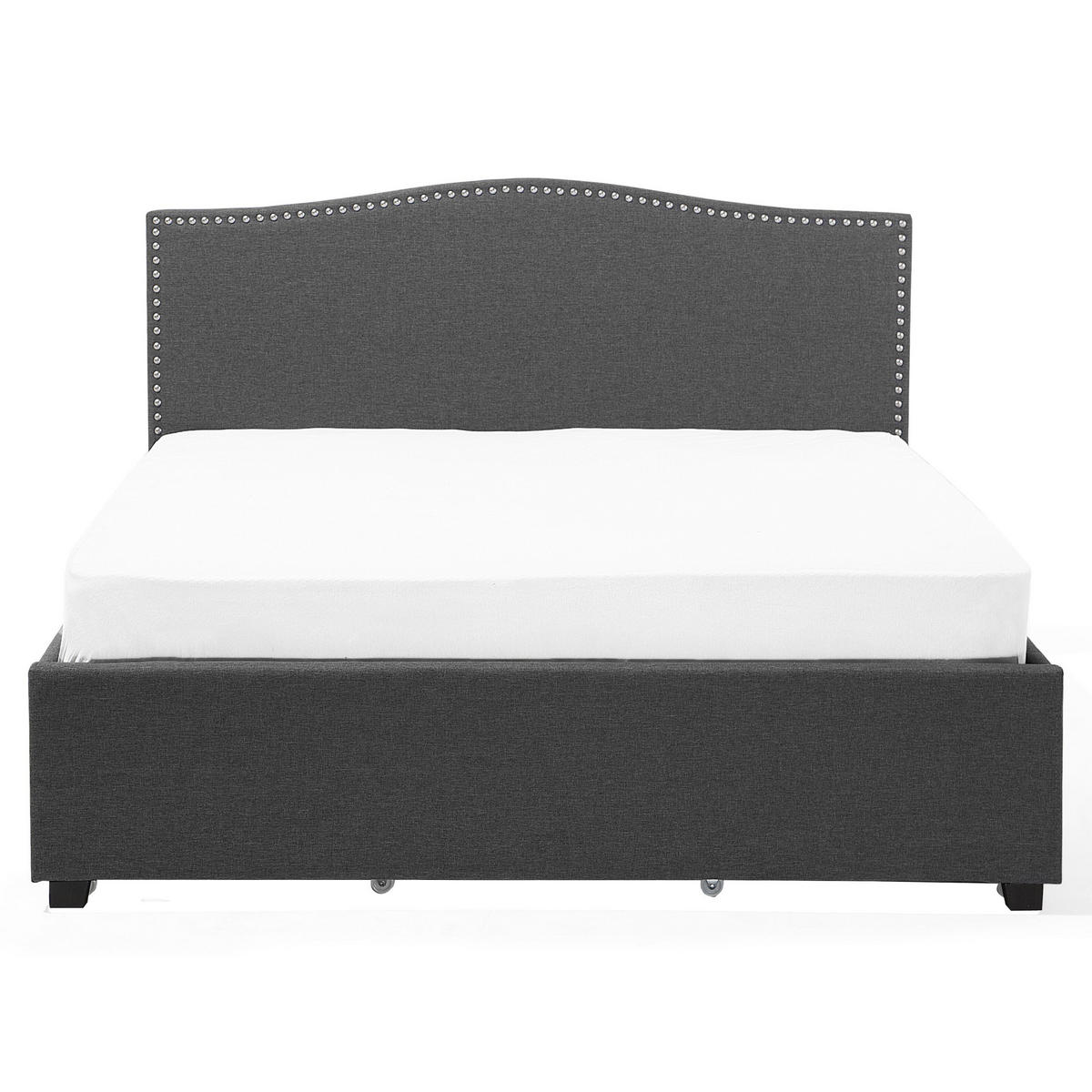 POLSTERBETT 160/200 cm Dunkelgrau Montpellier - Dunkelgrau, Textil (160/200cm) - Beliani