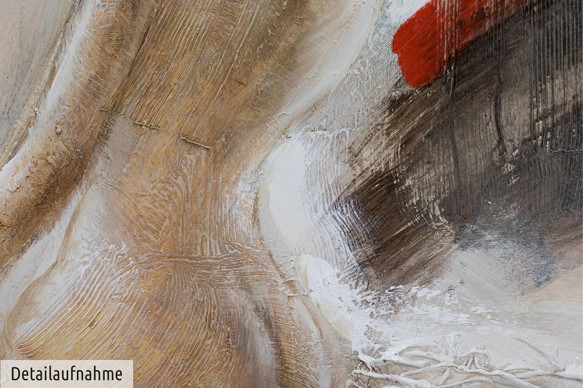 ACRYLBILD HANDGEMALT 80/80 cm - Beige, Holz/Textil (80/80cm) - KUNSTLOFT