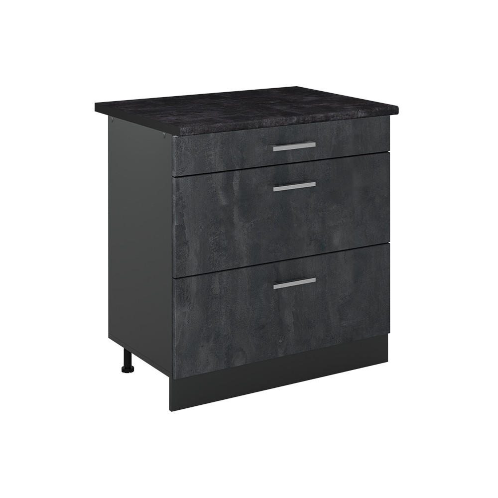 Vicco Küchenunterschrank Schwarz, Anthrazit 80x81.6x60 cm