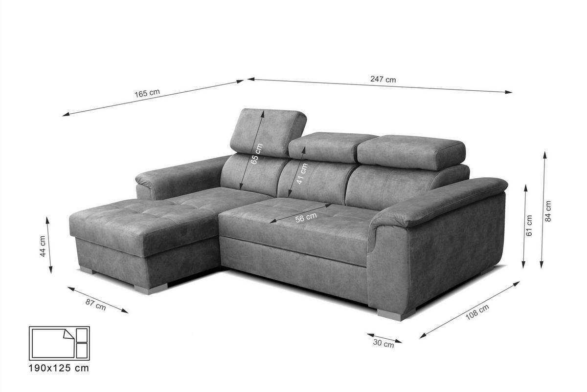 ECKSCHLAFSOFA SILVER Holz, hochelastischer Schaum - Silberfarben, Holz (165/247cm) - Robin