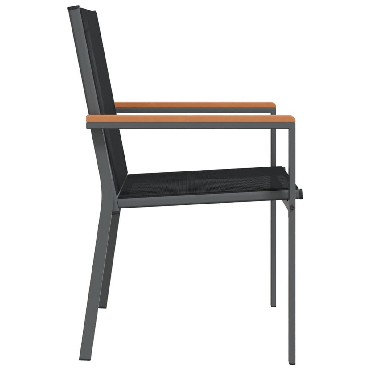 GARTENSTÜHLE 6er Set Schwarz 55/61.5/90 Cm Textilene Und Stahl - Schwarz, Metall (55/90/61.5cm) - vidaXL