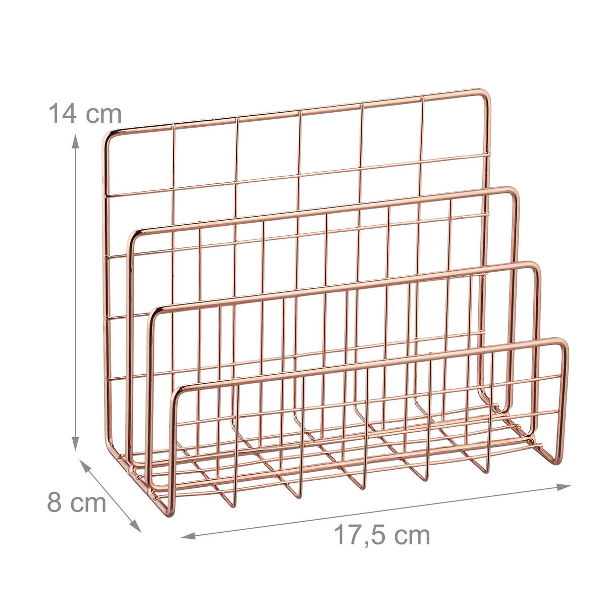 DRŽIAK na papiere - medená, kov (17.5/14/8cm) - Relaxdays