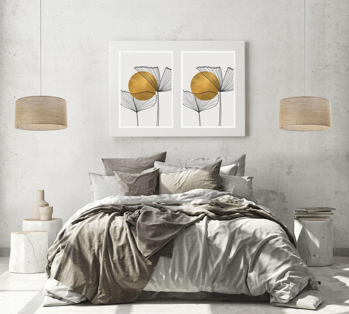 HÄNGELEUCHTE Grau 60/30 cm - Beige/Grau, Kunststoff (60/1/30cm) - ONZENO