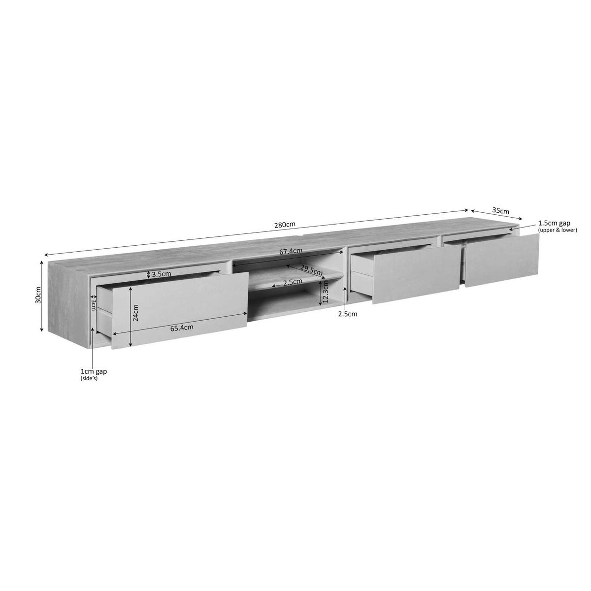 TV-MÖBEL Ambiance Braun 35/280/30 cm - Braun, Holz (280/30/35cm) - Starfurn
