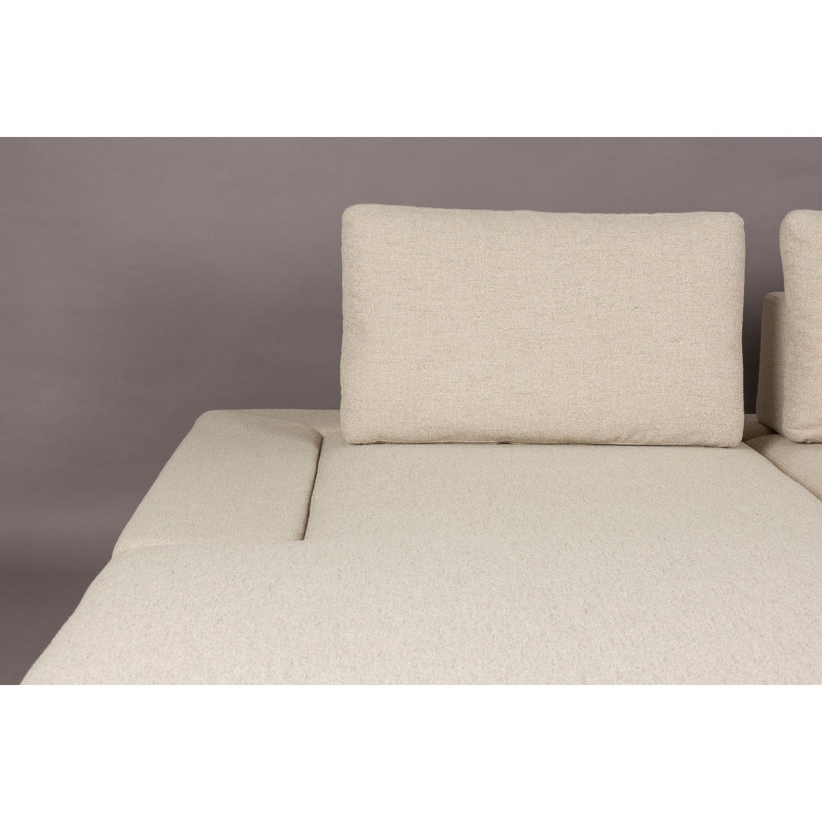 SOFA 3-SITZER Shelly Chaise Longue Links Off-White - Beige/Weiß, Kunststoff (308/90/183.5cm) - Dutchbone