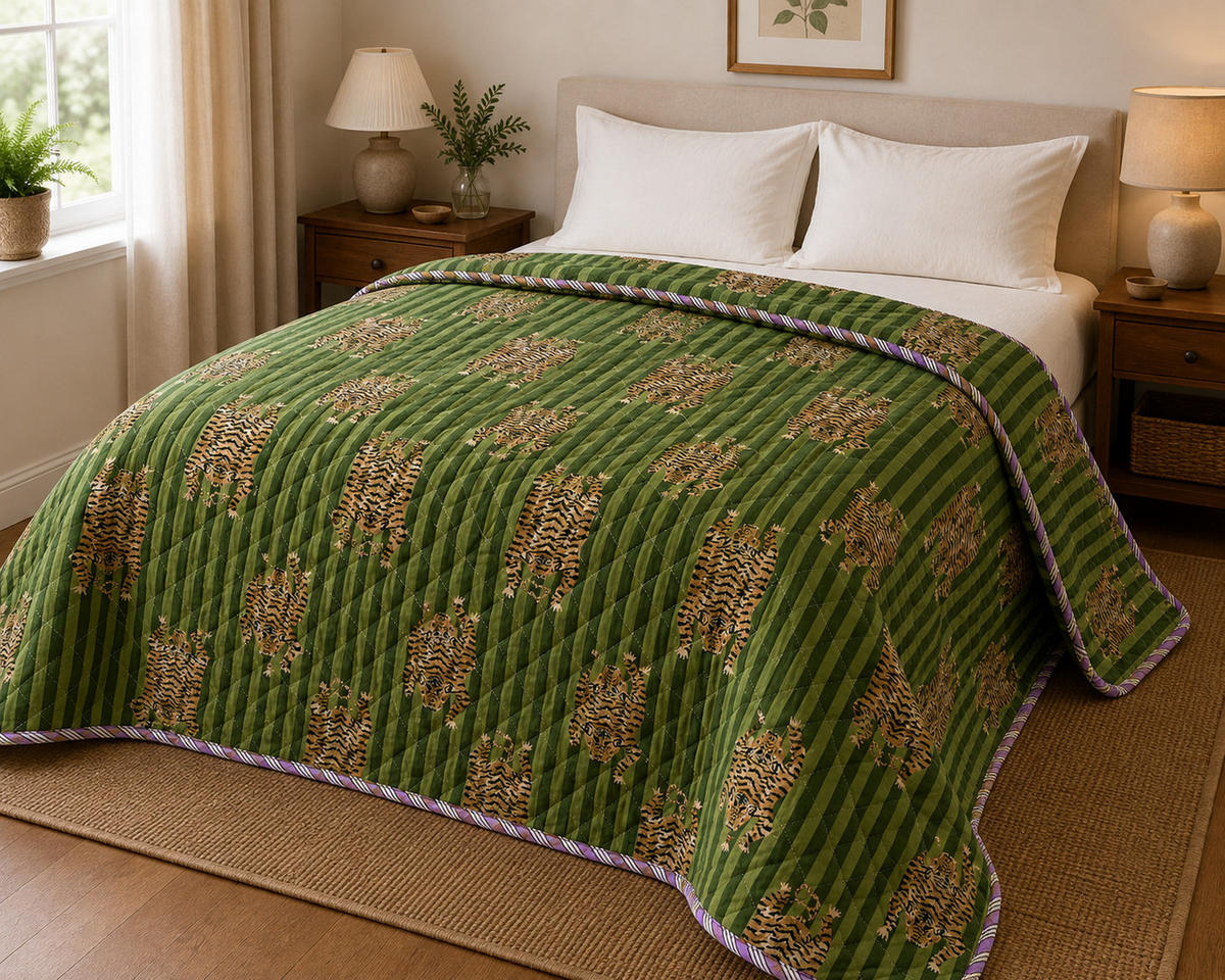 WOHNDECKE Baumwolle 140x220 cm Quilt-Optik – Gesteppt, Weich & Modern - Multicolor, Naturmaterialien (140/220cm) - AU Maison