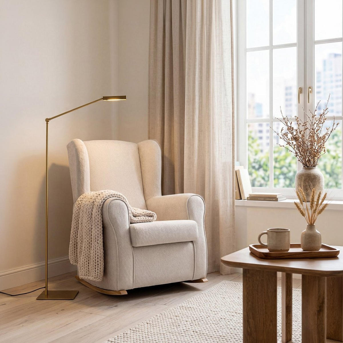 STILLSTUHL Lily Beige 76 cm x 98 cm - Beige, Textil (76/98/83cm) - Klast Home