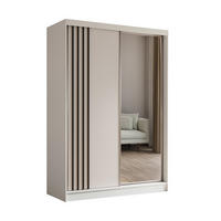 ŠATNÍ SKŘÍŇ S POSUVNÝMI DVEŘMI NELVIA, 150/216/61 cm 2dveřová se zrcadlem, bílá - bílá, kompozitní dřevo (150/216/61cm) - MASSENO