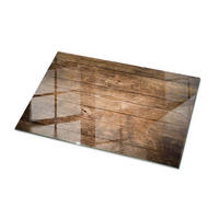TISCHPLATTE 100x70 cm Holzstruktur Bretterdesign - Schwarz/Braun, Glas (100/70/0.4cm) - TULUP