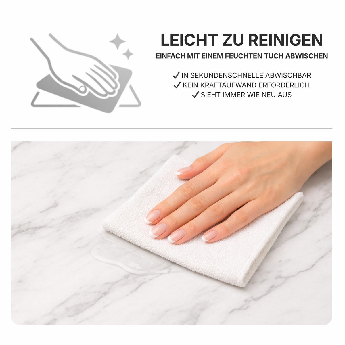 ESSTISCH Ausziehbar von 140 bis 180 cm in Weißen Marmor-Optik - Weiß Hochglanz, Holzwerkstoff (80/180/75cm) - Home Collective