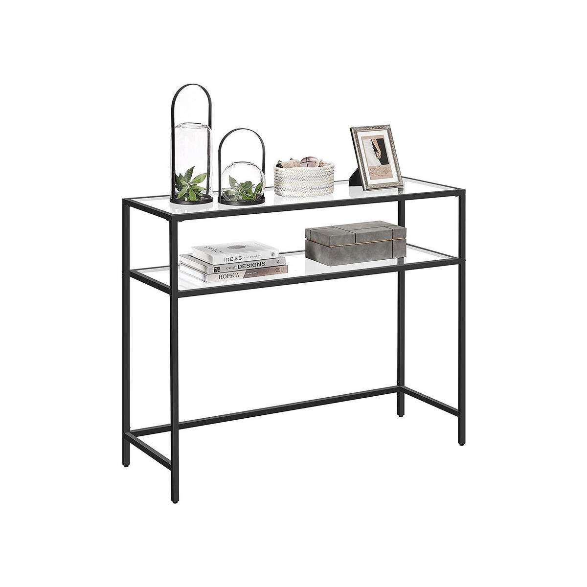 KONSOLENTISCH BEISTELLTISCH - Schwarz, Metall (100/35/80cm) - Hansiro