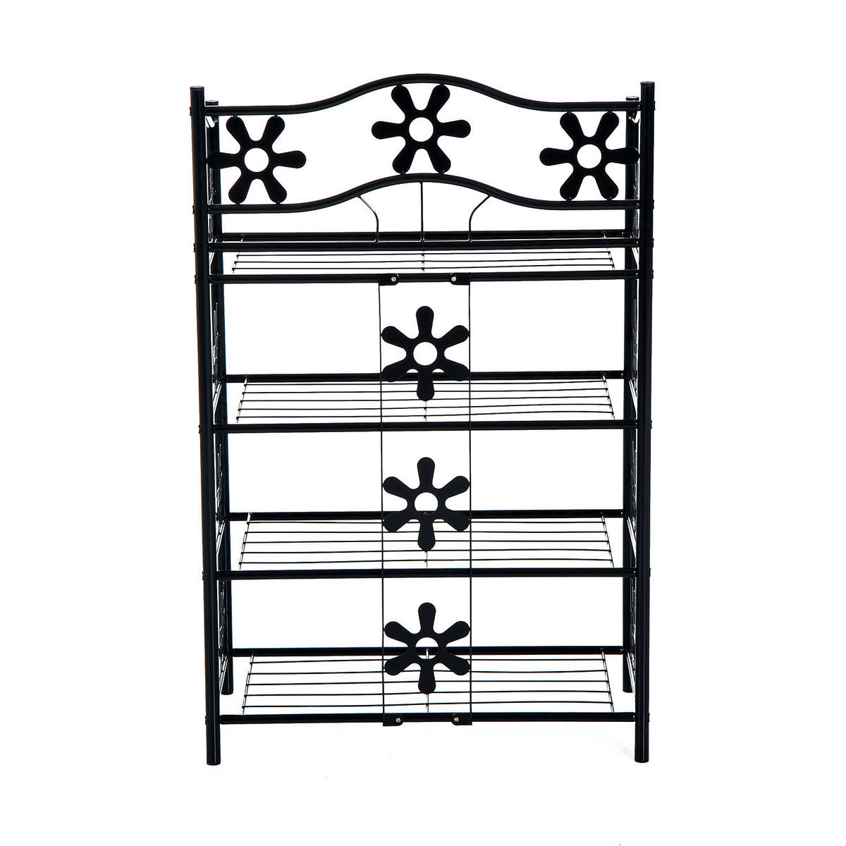SCHUHREGAL, 4 Etagen, Metall, Schwarz, 59,5 x 30 x 92 cm - Schwarz, Metall (30/92/595cm) - HOMCOM