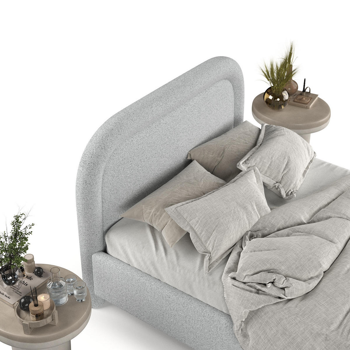 POLSTERBETT Zoya 160/200 cm Hellgrau im Riva Stoff - Hellgrau/Naturfarben, Holz/Holzwerkstoff (160/200cm) - AltaBeds