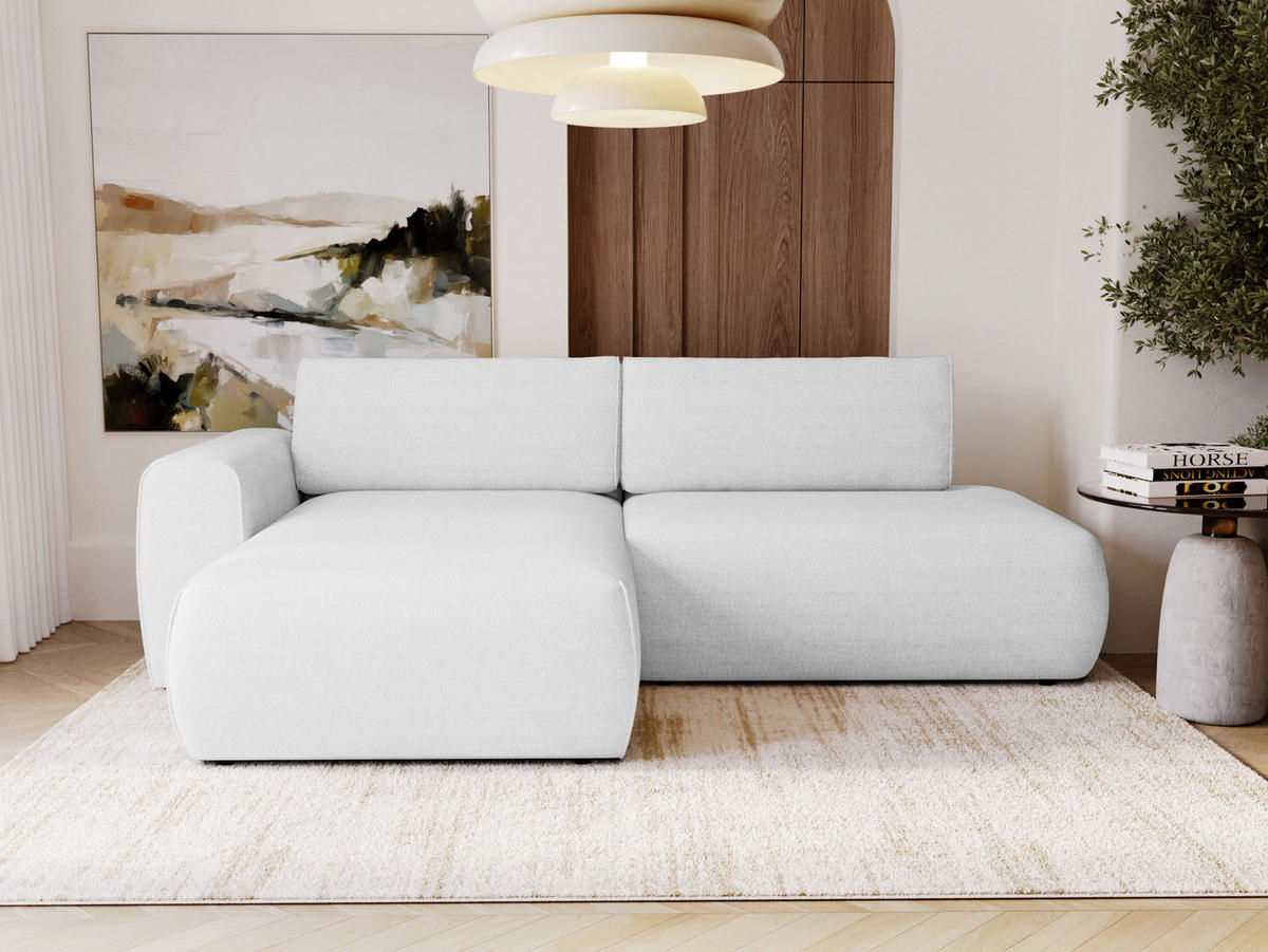 ECKSOFA Mila - Hellgrau/Schwarz, Holzwerkstoff/Kunststoff (256/164cm) - MIRJAN24