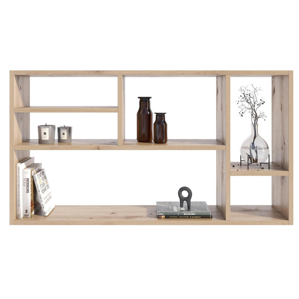 Thumbnail - Matkam Möbel Wandregal, Eiche Artisan, Holzwerkstoff, 109.2x60x18 cm, Wohnzimmer, Regale, Wandregale