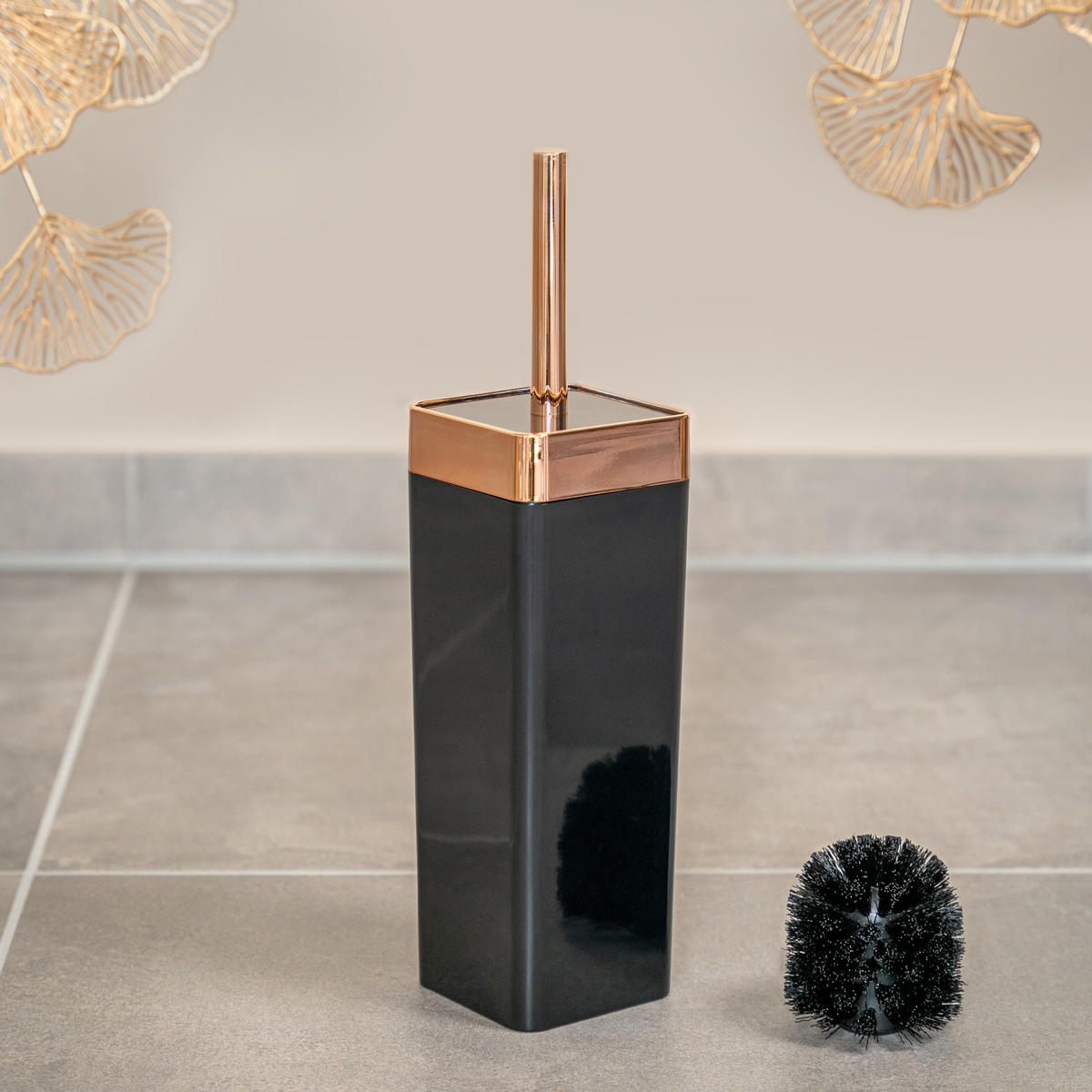 WC-GARNITUR SAVONA, schwarz - Schwarz, Kunststoff (9.5/37/9.5cm) - bremermann