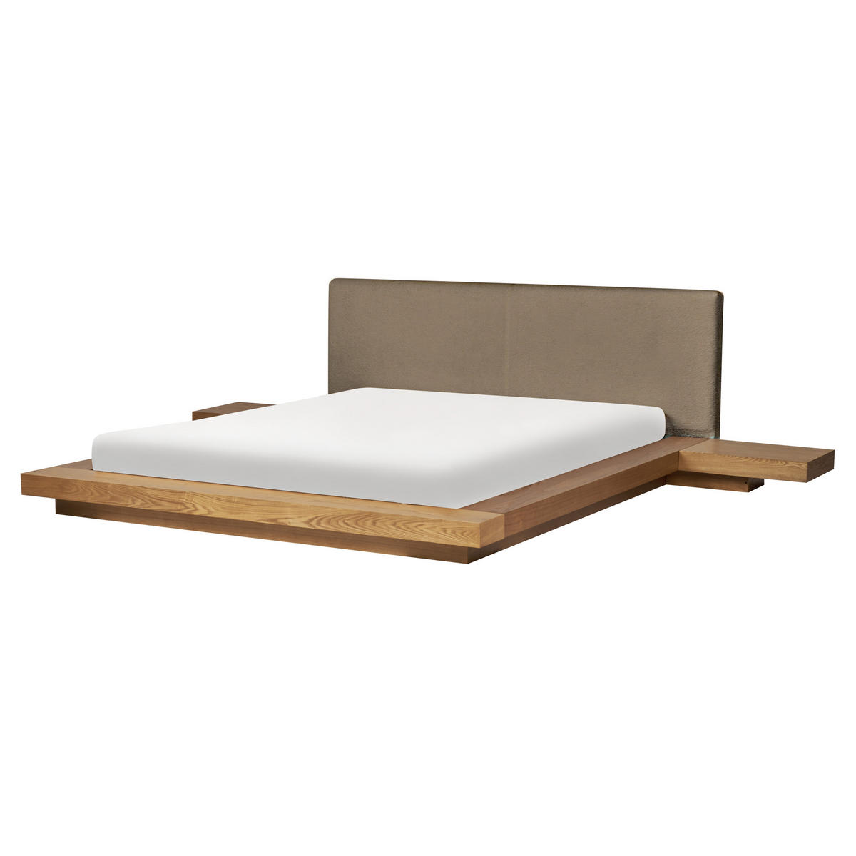 BETT mit Lattenrost 160/200 cm MDF-Platte Hellbraun Zen - Hellbraun, Holz (160/200cm) - Beliani